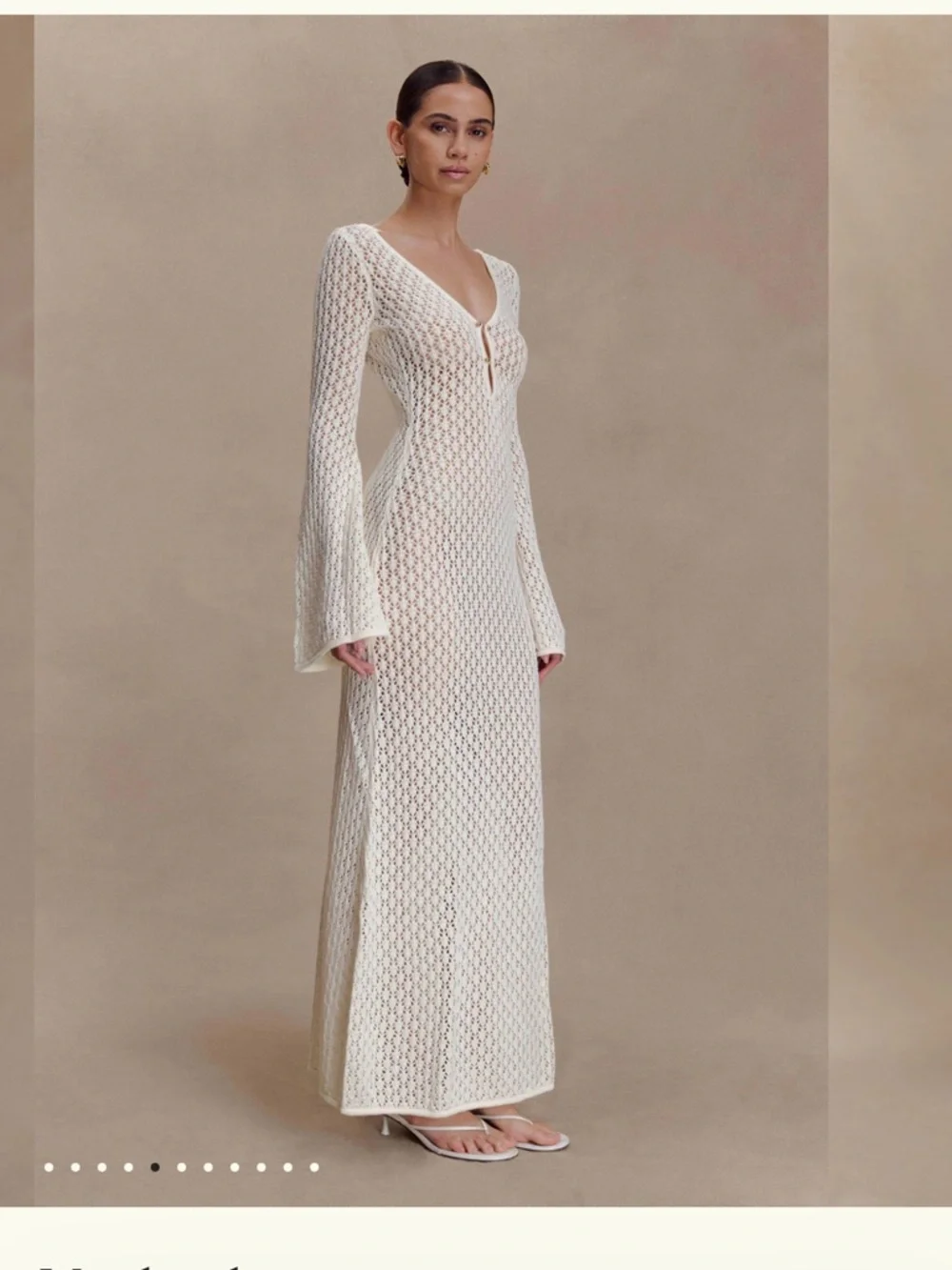 Meshki Kayleigh Crochet Fishtail Flare Sleeve Maxi Dress - Picture 5 of 5